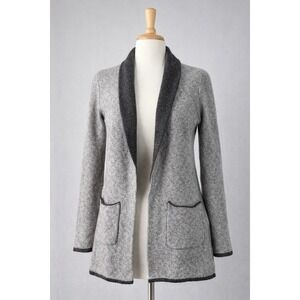 Anthro Benedetta B Wool Cashmere‎ Cardigan Gray Open Front Cozy S